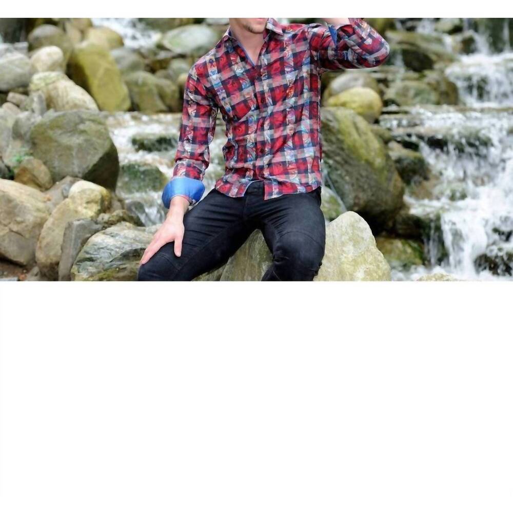 NEW EIGHT X button down print shirt in red